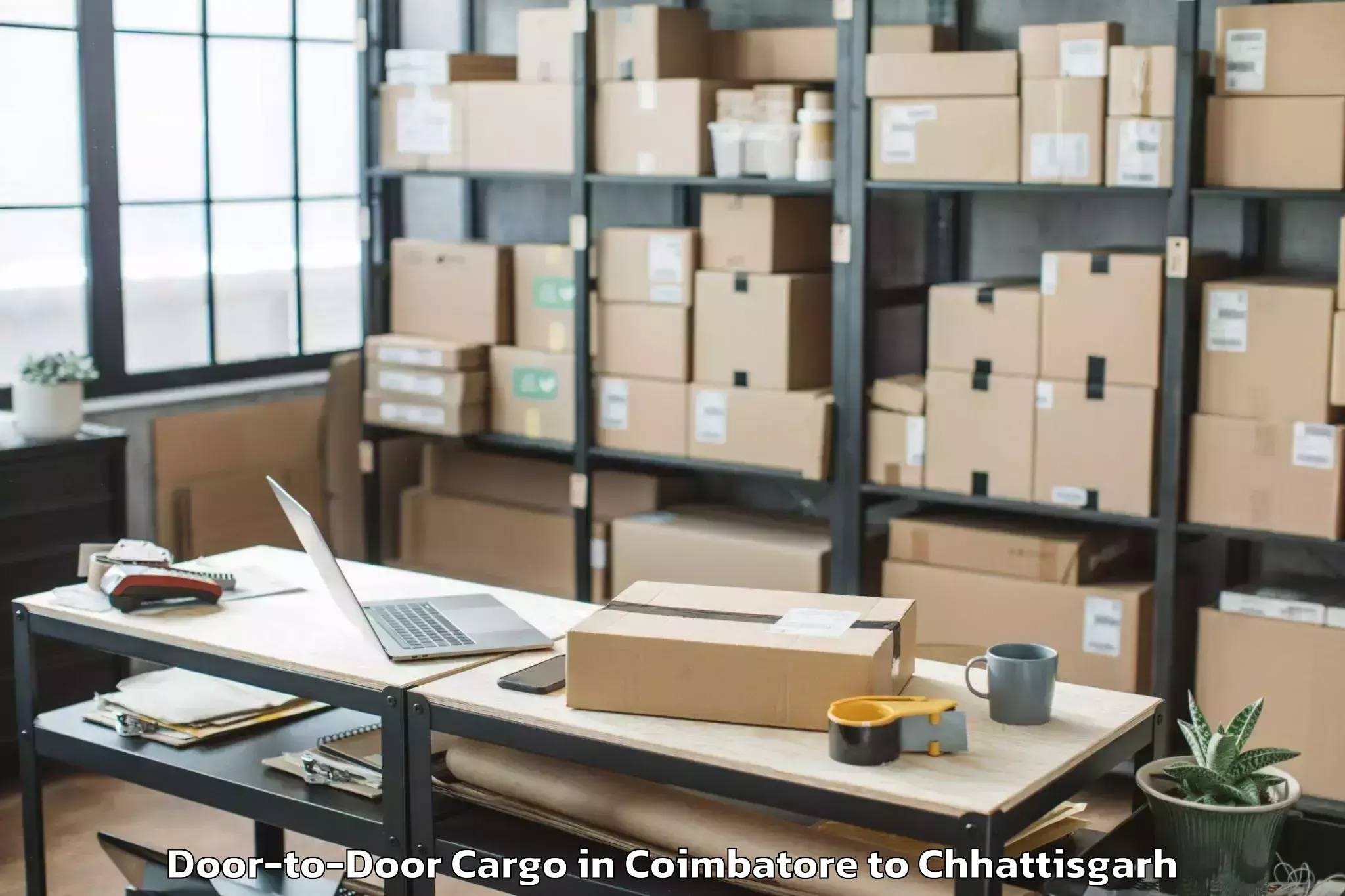 Hassle-Free Coimbatore to Bhanupratappur Door To Door Cargo